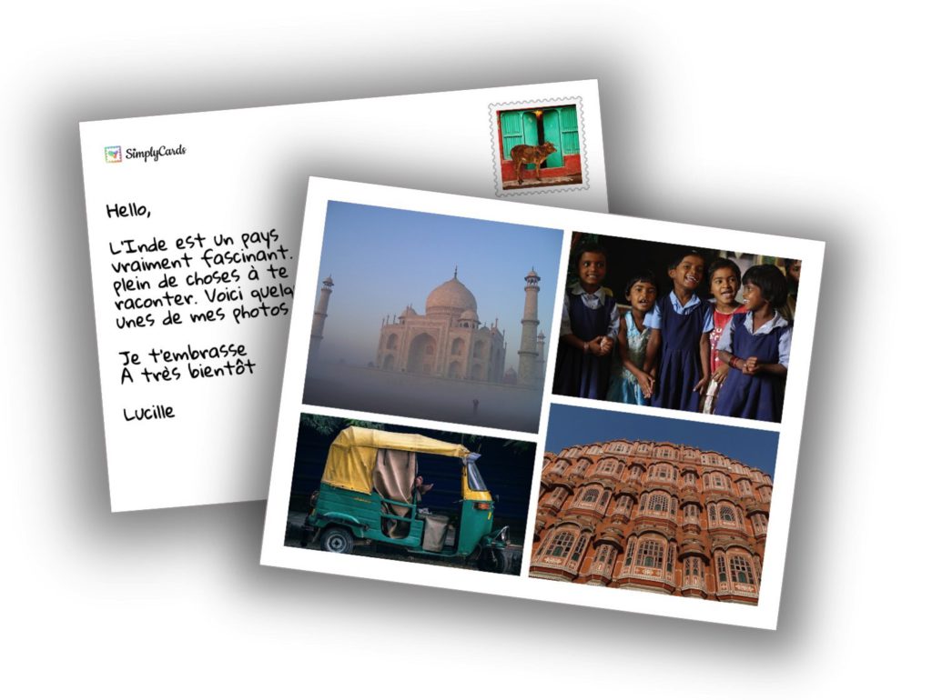 Carte Postale de voyage en Inde
