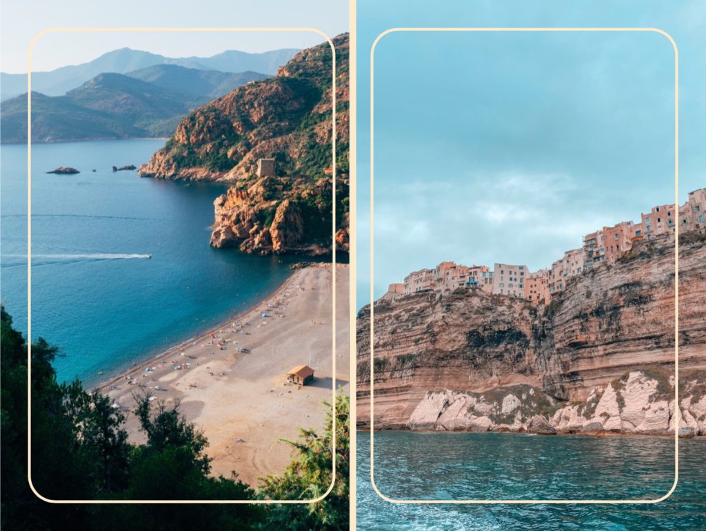 Une carte postale représentant la Corse, une destination d'automne