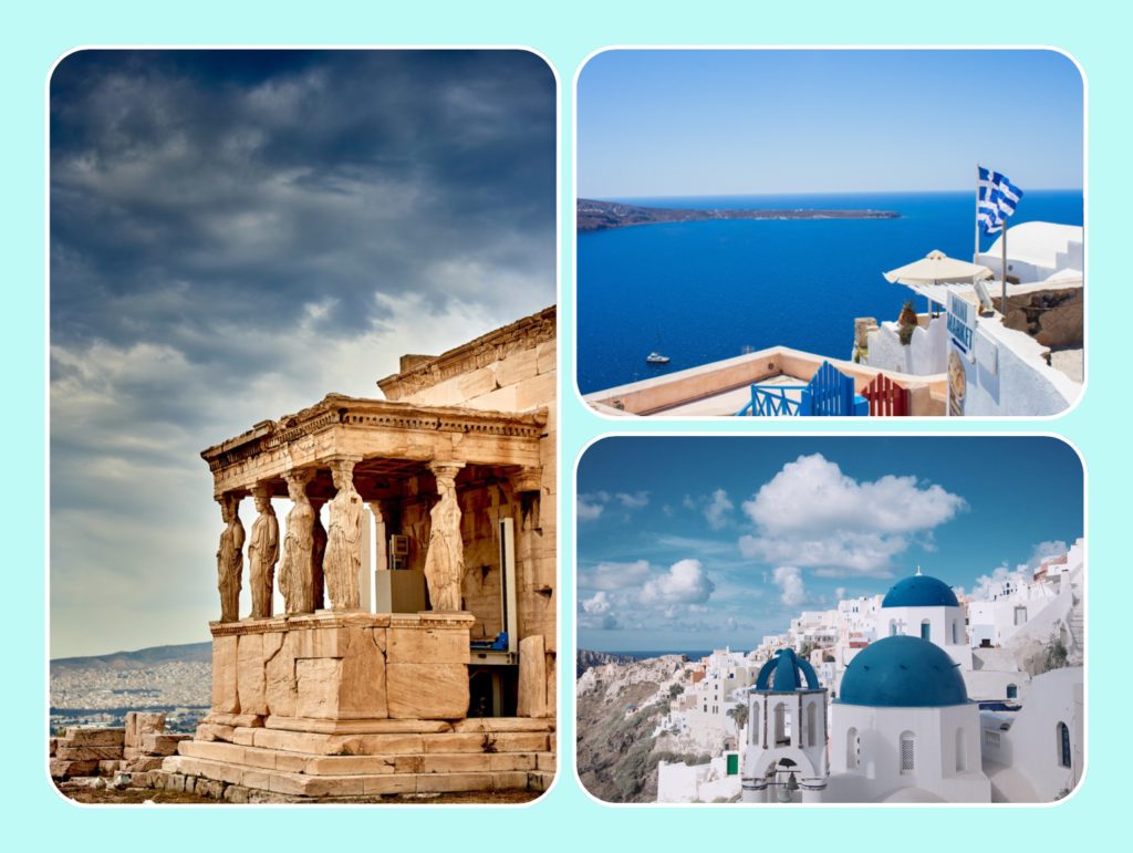 Une carte postale de la Grèce, une destination d'automne