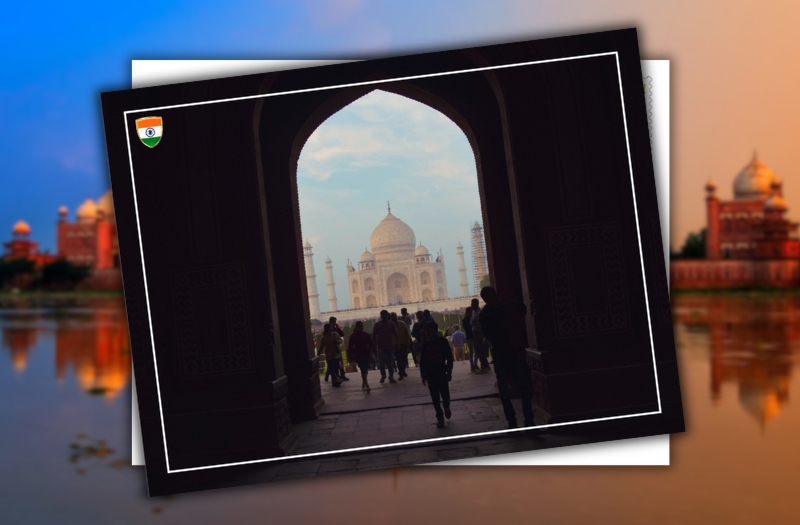 carte postale d'Inde après la visite d'une des7 Merveilles du Monde