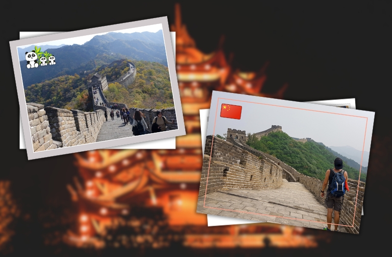 carte postale de Chine  après la visite d'une des7 Merveilles du Monde