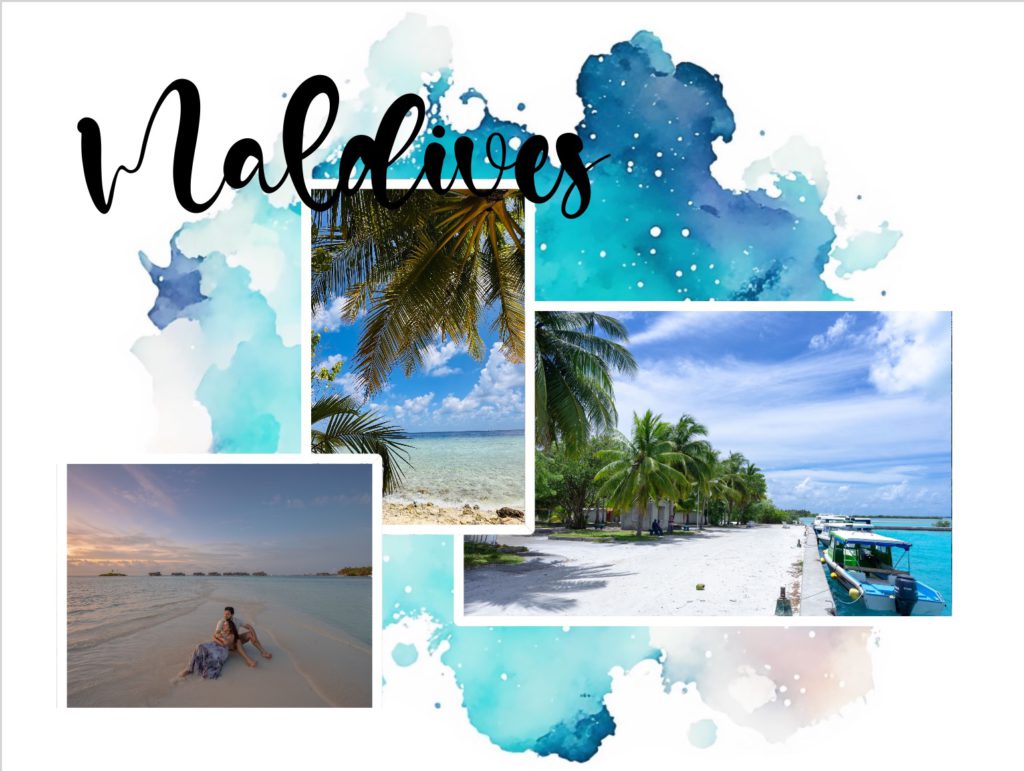 carte postale personnalisée des Maldives avec mes photos